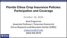 Florida Citrus Crop Insurance Policies: Participation and Coverage