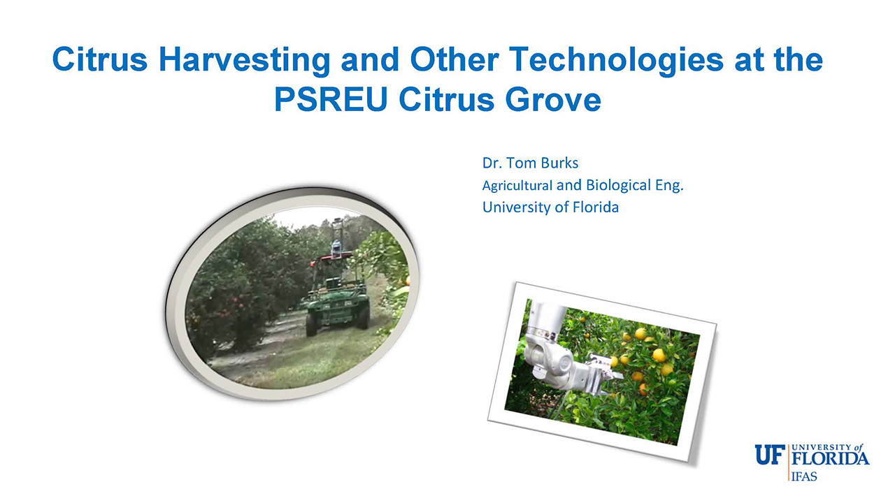 Citrus Harvesting and Other Technologies at the PSREU Citrus Grove